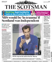 The Scotsman (UK) Newspaper Front Page for 2 July 2018