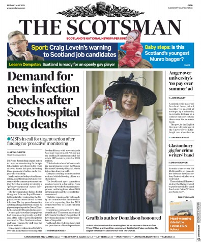 The Scotsman Newspaper Front Page (UK) for 3 May 2019