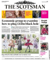 The Scotsman (UK) Newspaper Front Page for 3 September 2016