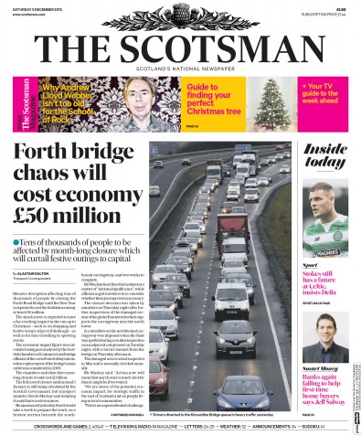 The Scotsman Newspaper Front Page (UK) for 5 December 2015