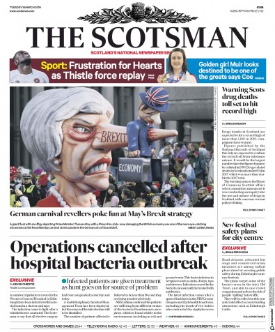 The Scotsman Newspaper Front Page (UK) for 5 March 2019