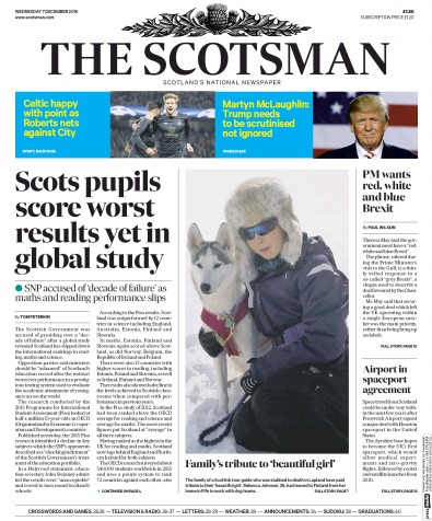 The Scotsman Newspaper Front Page (UK) for 7 December 2016