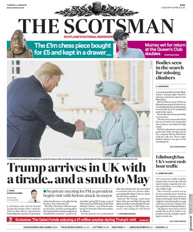 The Scotsman Newspaper Front Page (UK) for 7 June 2019