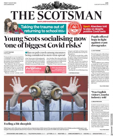 The Scotsman Newspaper Front Page (UK) for 7 August 2020