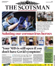 The Scotsman (UK) Newspaper Front Page for 9 April 2020