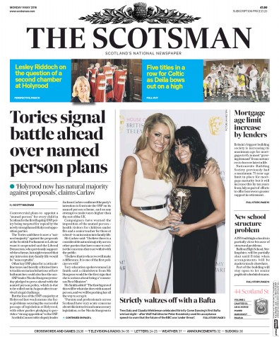 The Scotsman Newspaper Front Page (UK) for 9 May 2016