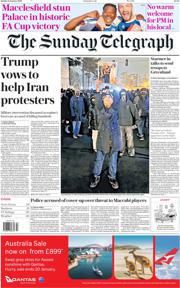 The Sunday Telegraph front page for 11 January 2026