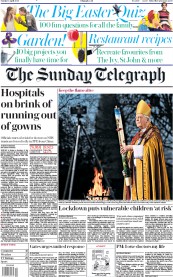 The Sunday Telegraph (UK) Newspaper Front Page for 12 April 2020