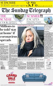 The Sunday Telegraph (UK) Newspaper Front Page for 16 February 2020