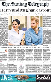 The Sunday Telegraph (UK) Newspaper Front Page for 19 January 2020