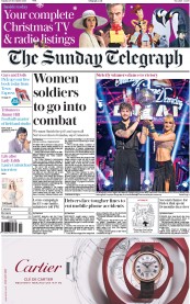 The Sunday Telegraph (UK) Newspaper Front Page for 20 December 2015