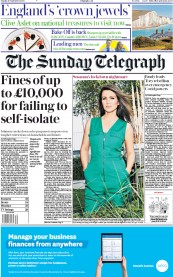 The Sunday Telegraph (UK) Newspaper Front Page for 20 September 2020