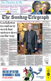 The Sunday Telegraph (UK) Newspaper Front Page for 22 November 2020