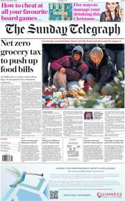 The Sunday Telegraph front page for 22 December 2024