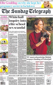 The Sunday Telegraph (UK) Newspaper Front Page for 28 March 2021