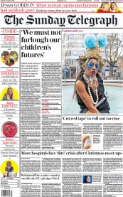 The Sunday Telegraph (UK) Newspaper Front Page for 3 January 2021