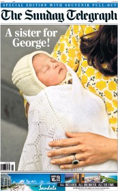 The Sunday Telegraph (UK) Newspaper Front Page for 3 May 2015