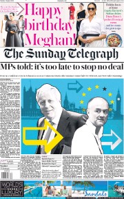 The Sunday Telegraph (UK) Newspaper Front Page for 4 August 2019