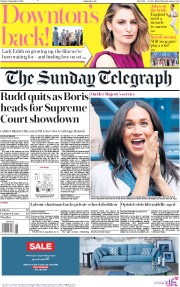 The Sunday Telegraph (UK) Newspaper Front Page for 8 September 2019